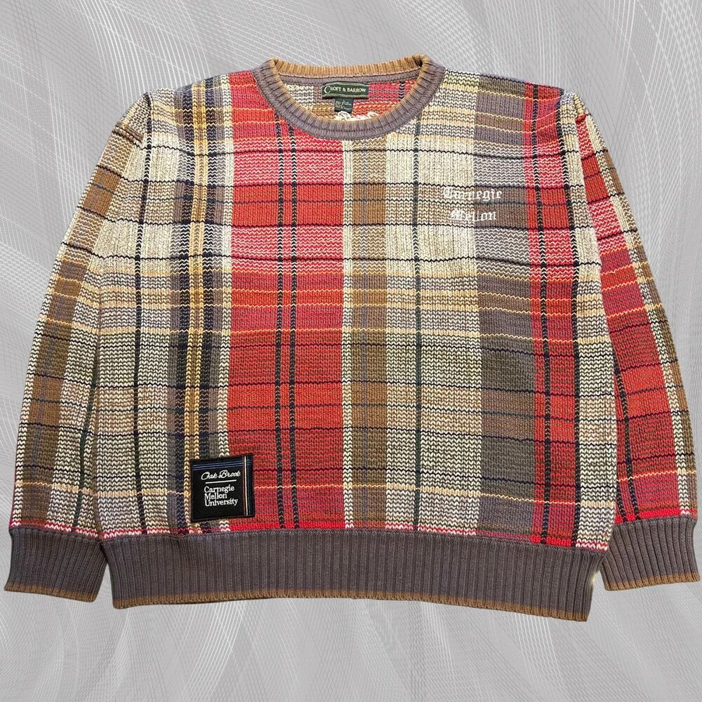 Oak Brook x Carnegie Mellon University Upcycled Tartan Plaid Sweater Size Large
